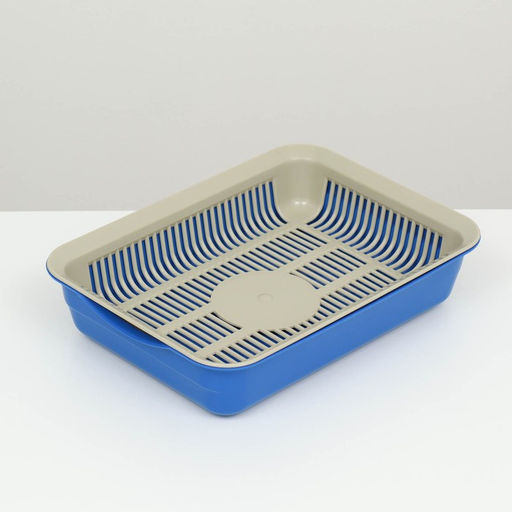 Лоток с сеткой №3, 34 х 25,5 х 7 см, бежевый/синий - Simaland фото 3