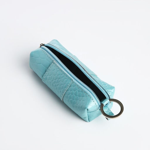 Ключница на молнии, длина 12.5 см, кольцо, цвет голубой - Simaland фото 2