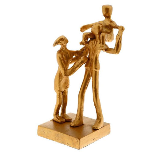 Сувенир «Семья», 12.7×12.7×30.5 см, золотое покрытие, алюминий