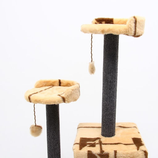 Комплекс для кошек с когтеточкой «Лестница», 56×52×140 см, ковролин, микс цветов