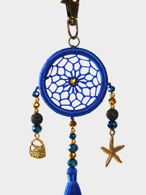 Брелок ловец снов, 17 см, ярко-синий