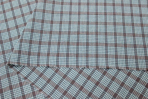 Вареный (стираный) хлопок Клетка-сеточка цв.сине-зеленая дымка, ш.2.5м, хл-100%, 115гр/м.кв - Купава фото 4