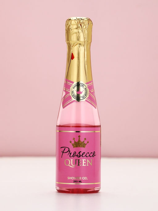Подарочный набор Prosecco Queen, гель для душа и соль для ванны во флаконах шампанское, Чистое Счастье