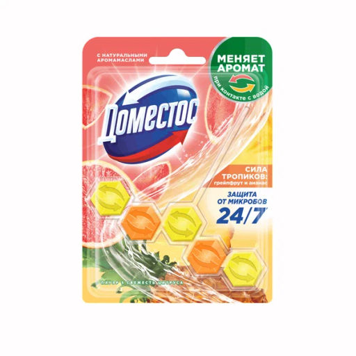 ДОМЕСТОСблок д/очищения унитаза 3х50гр Сила тропиков