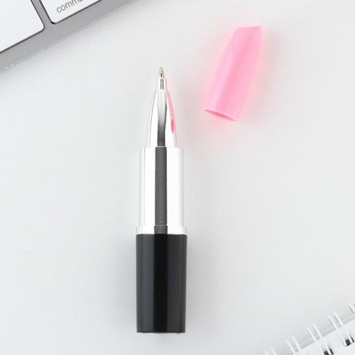 Ручка прикол шариковая помада 8 марта на подложке