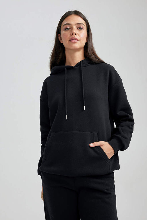 толстая толстовка с капюшоном Relax Fit - Defacto фото 4