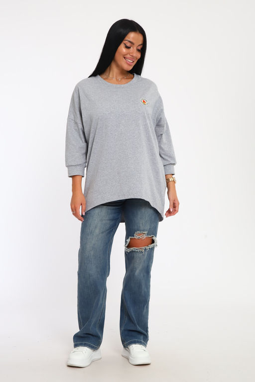 24414 Джемпер удлиненный с лейблом