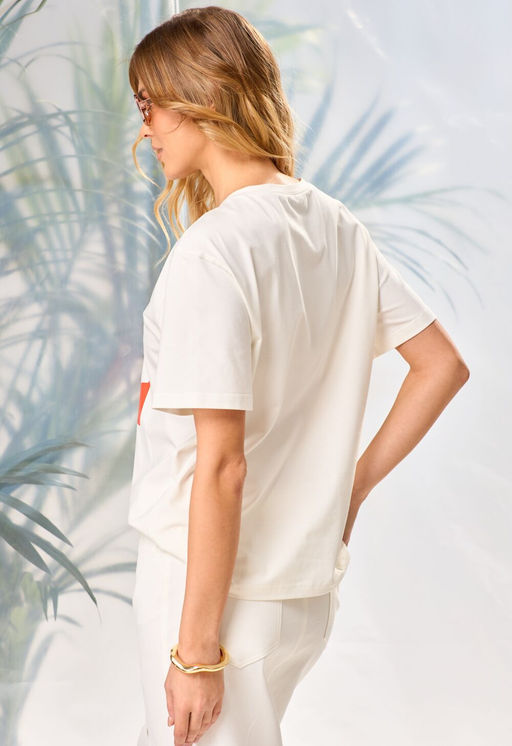 Футболка LAIKONY 492-1 оранжевый принт  фото 2