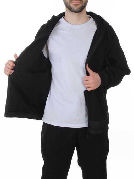 AAL-710 BLACK Костюм спортивный мужской (85% хлопок, 15% полиэстер)