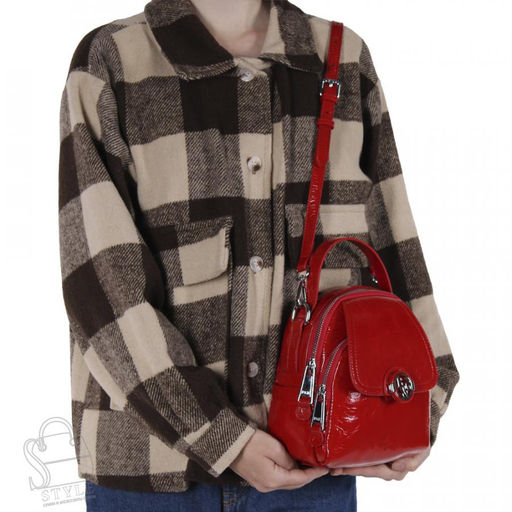 Рюкзак женский кожаный 21039СH red Polina&Eiterou/30