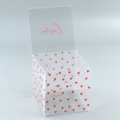 Цена за 2 шт. Коробка подарочная ПВХ, упаковка, «Любовь внутри», 12×12×12 см