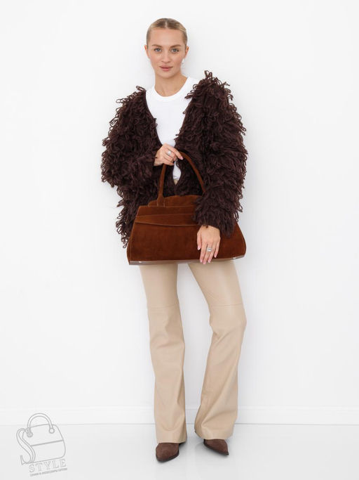 Сумка женская кожаная 3380Q brown Polina&Eiterou в Новосибирске