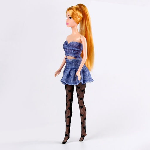 Колготки для куклы Сердечки, цвет чёрный - Simaland фото 2