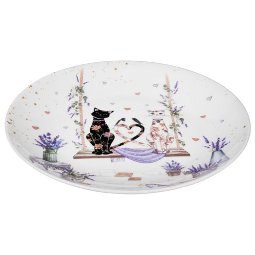 НАБОР ТАРЕЛОК ЗАКУСОЧНЫХ LEFARD ЛАВАНДОВЫЕ КОТЫ 2 ШТ. 20,5*2 СМ (КОР=18НАБ.)  фото 2