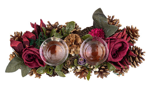 Новогоднее украшение подсвечник 33*15*8 см Санта на 2 свечи, прямоугольный - Elan gallery фото 6