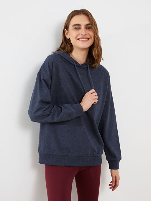 Kap??onlu D?z Uzun Kollu Kad?n Pijama ?st