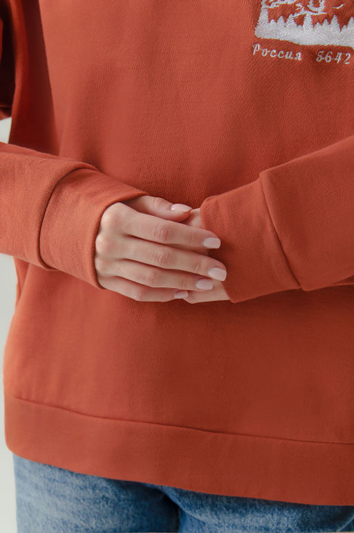 Арт. 15126 Худи женское с капюшоном  44-52  (5 шт) Цвет:терракотовый