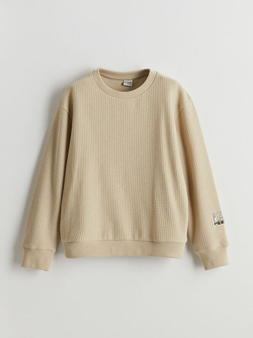 Bisiklet Yaka Dokulu Erkek ?ocuk Sweatshirt