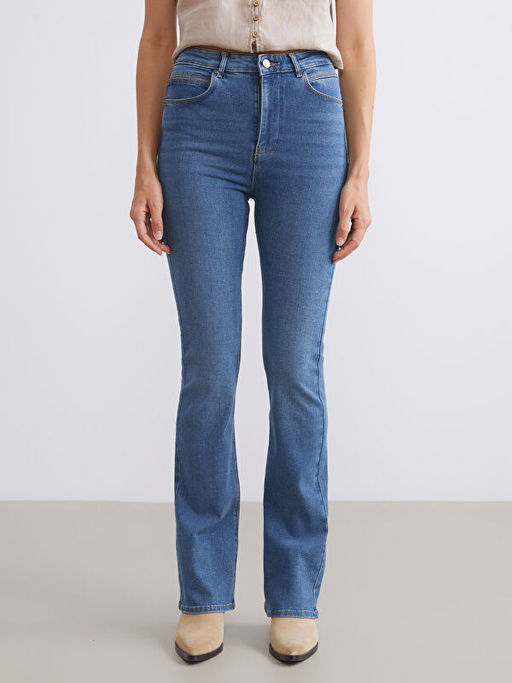 Crop Flare Kad?n Jean Pantolon