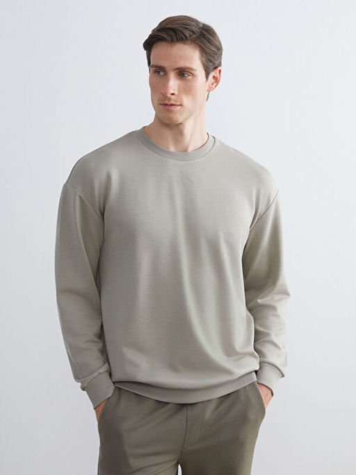Bisiklet Yaka Erkek Sweatshirt