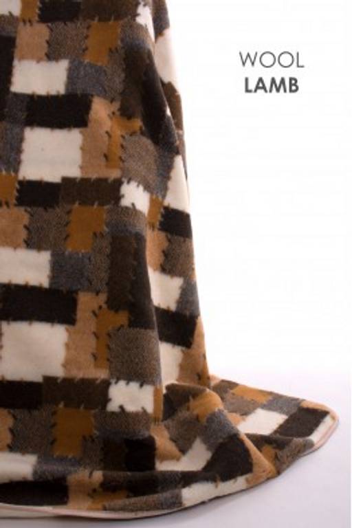 Плед меховой жаккардовый рисунок (100% шерсть) - Woollamb фото 2