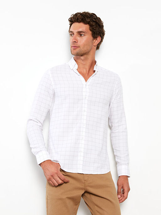 Slim Fit Uzun Kollu Ekose Arm?rl? Erkek G?mlek