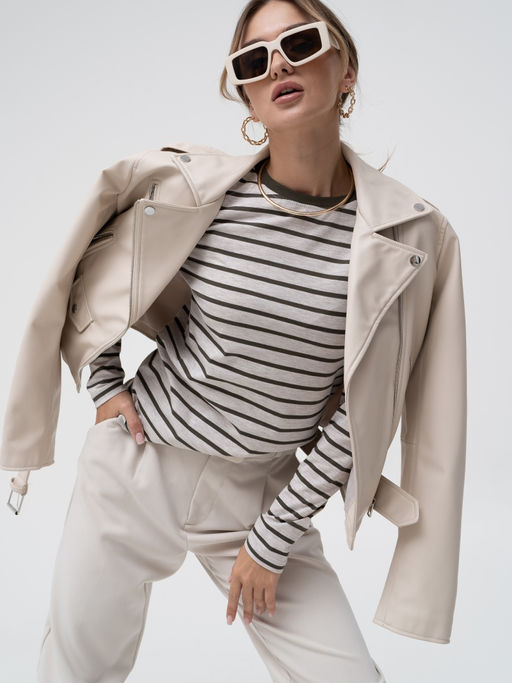 Лонгслив жен.арт.1006/2-6,зеленый тельняшка - Binita фото 3