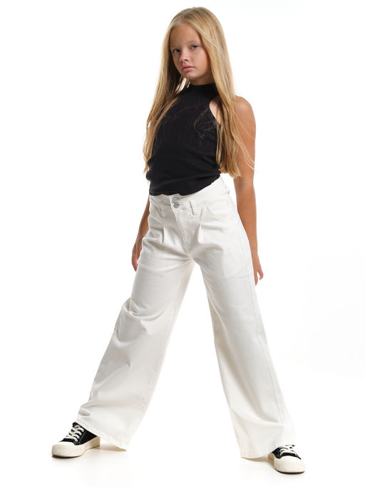 Джинсы черные подростковые палаццо для весны и лета 33-1074 черный - Mini maxi фото 16