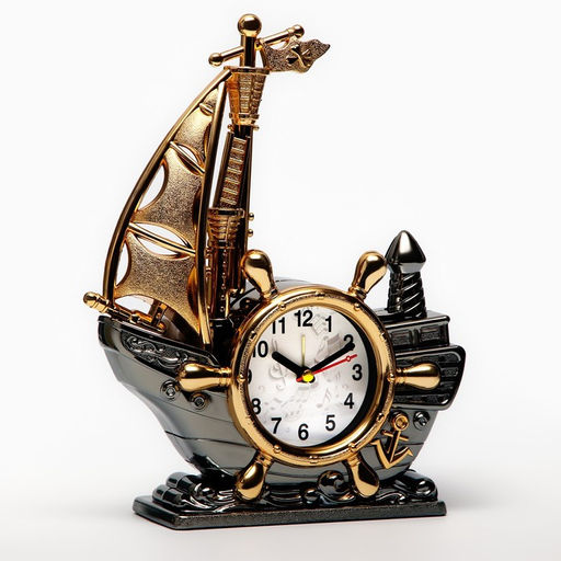 Часы настольные будильник «Корабль», 18×24.5×6.8 см