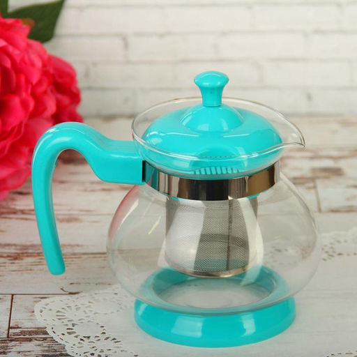 Чайник заварочный «Мелодия», 750 мл, с металлическим ситом, стекло, МИКС