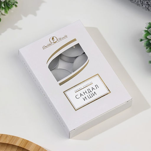 Цена за 2 шт. Набор свечей ароматических чайных «Сандал и ши», 6 шт., 12 г