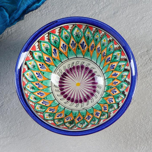 Бульонница узбекская Риштанская Керамика «Орнамент», 900 мл, d=18 см, МИКС