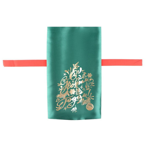 Цена за 5 шт. Мешок С новым годом!, ёлка и игрушки,зелёный, 20 х 30см - Дарим красиво фото 4