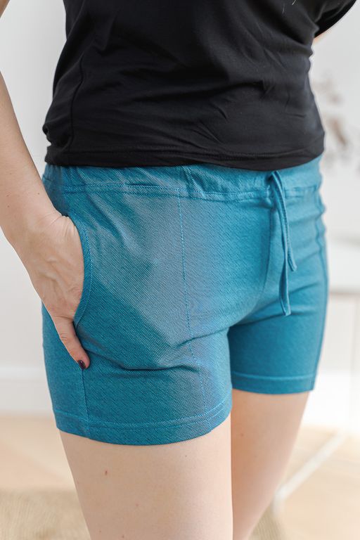 Шорты женские из кулирки Молодежные голубой джинс - Амадэль фото 3