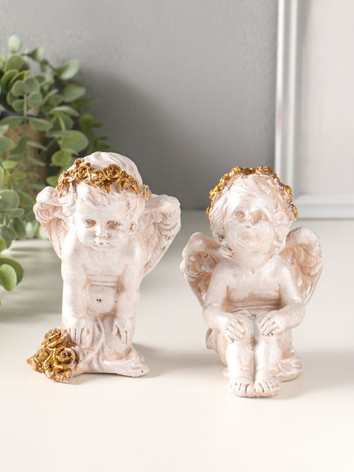 Фигурка полистоун «Ангелочки целуются», 16×17×10 см