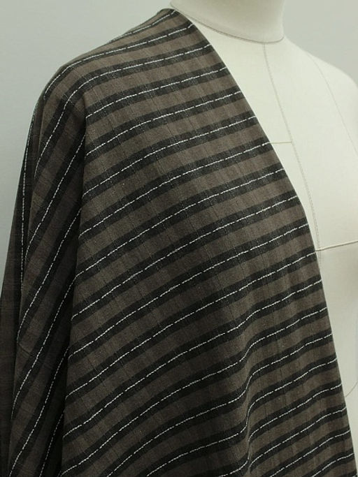 Пестрядь Клетка - строчка цв.т.коричневый/кофейный, ш.1.45м, хлопок-95%, п/э-5%, 130гр/м.кв - Купава фото 2