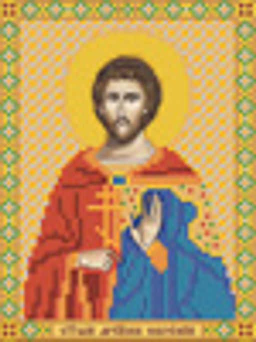 Канва/ткань с рисунком Нова Слобода БИС 5178 Св. Мч. Евгений 13 см х 17 см .