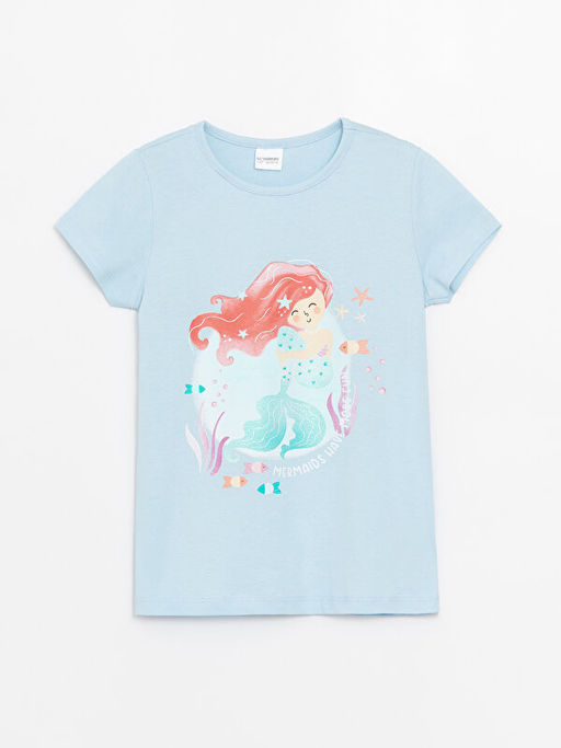 Bisiklet Yaka Bask?l? K?z ?ocuk ?ortlu Pijama Tak?m? - Waikiki фото 2