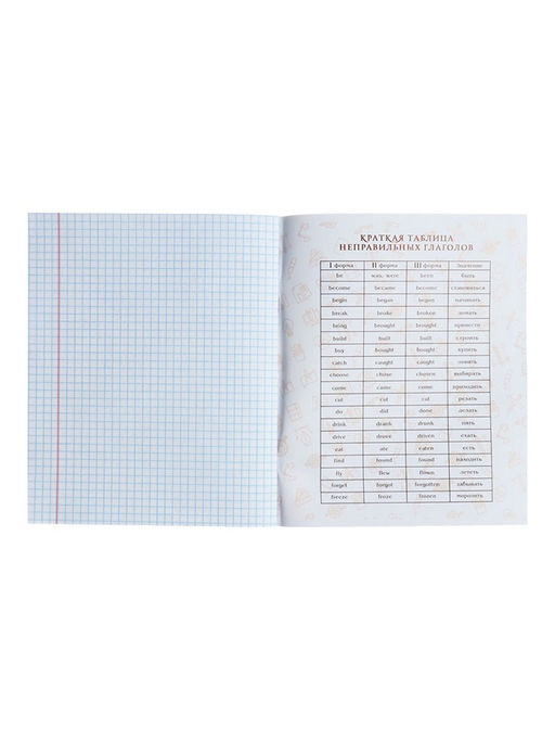 Тетрадь предметная Calligrata TOP «Школьный стиль», 48 листов в клетку Английский язык, со справочным материалом, пластиковая обложка, блок офсет