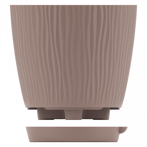 Горшок для цветов пластмассовый "Флис" 1,2л, д13,5см, h12,5см, с прикорневым поливом, какао (Россия)