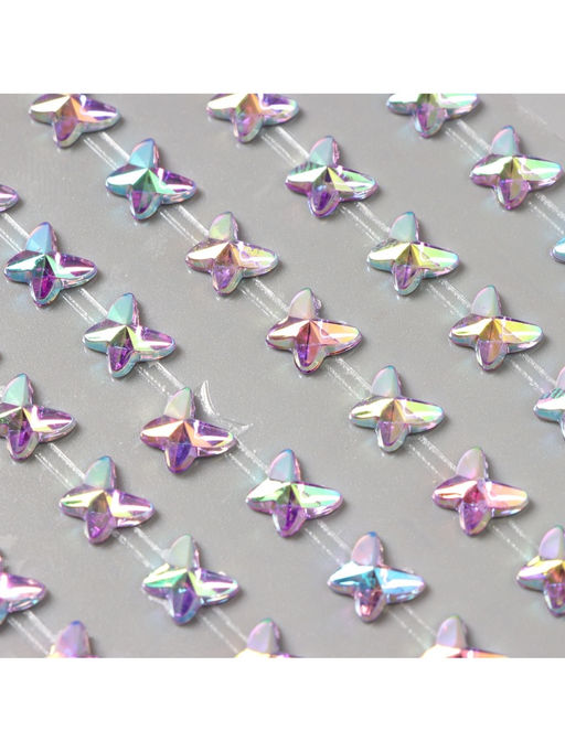 Наклейка - стразы Бабочки. Браслеты, сиреневая, 15?9 см