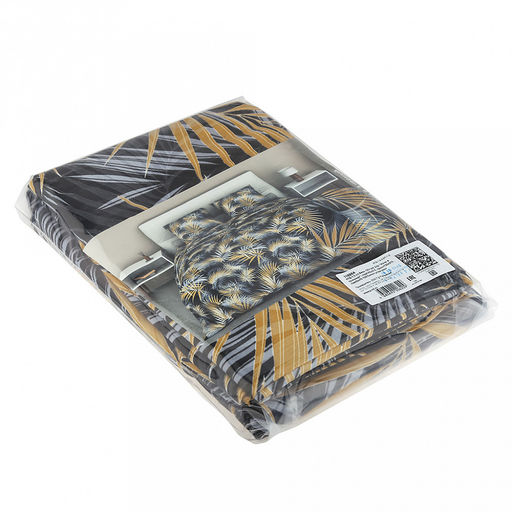 Постельное белье, комплект 1,5 спальный "Ночь в тропиках", 3 предмета: пододеяльник 145х215см, простыня 150х215см, 1 наволочка 50х70см с клапаном-запахом, бязь "Комфорт" 121г/м2, хлопок 100%, упаковка "эконом" ПВХ 32х41х2,5см, "Домашняя мода" (Россия