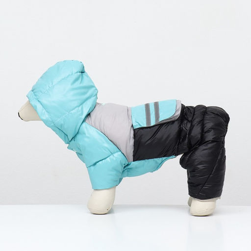 Комбинезон Анорак светоотражающий, размер 10 (ДС 25, ОГ 34, ОШ 24 см), чёрно-голубой - Simaland фото 4