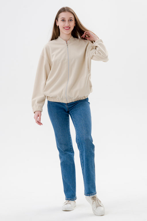 Бомбер из коттон фита песочный макси - Амадэль фото 2