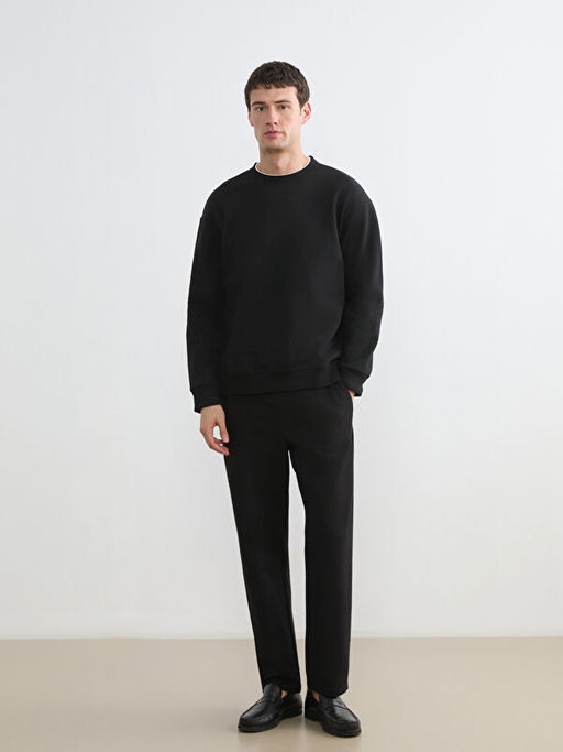 Bisiklet Yaka Erkek Kal?n Sweatshirt