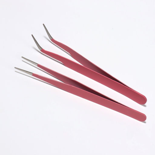 Пинцеты для наращивания ресниц, набор - 2 шт., МИКС