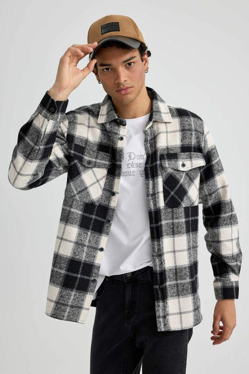 Рубашка Lumberjack с длинным рукавом в клетку обычного кроя - Defacto фото 7