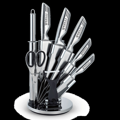 Набор ножей кухонных нерж "Kelli" 9 предм, арт. KL-2124