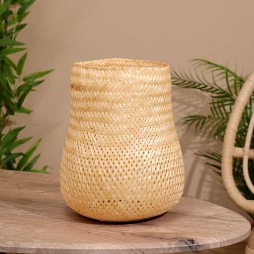 Корзинка плетёная из бамбука, 23×23×23 см