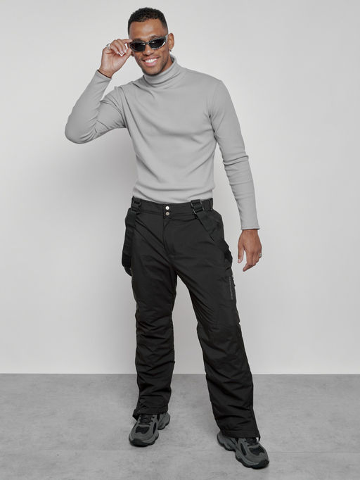 Полукомбинезон утепленный мужской зимний горнолыжный черного цвета 7431Ch - Colannia фото 40